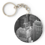 Black and White Tops of NYC Buildings Keychains