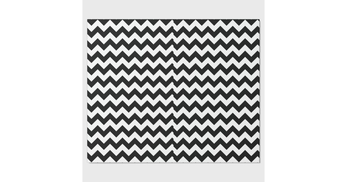 Black and White Traditional Chevron Design Wrapping Paper Zazzle