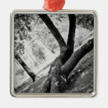 Black and white tree christmas ornament