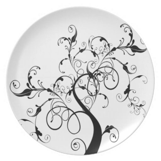 Black And White Tree Of Life Plate Zazzle