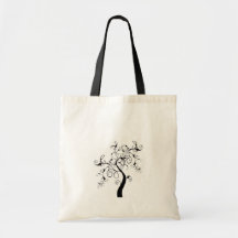 Black And White Tree Of Life Tote Bags
