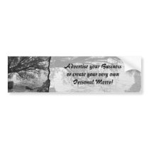 Black and White Tree Silhouette Bumper Sticker