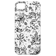 Black and white tribal abstract swirls iPhone 5 case