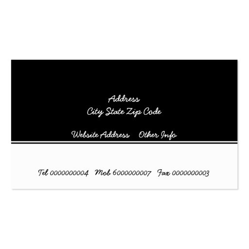 Black and white tribal horse head custom business business cards (back side)