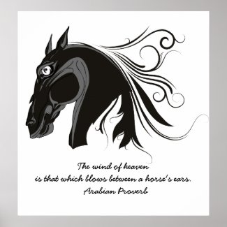 Black and white tribal horse head custom poster zazzle_print