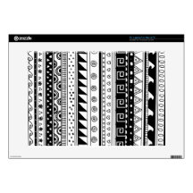 Black and white Tribal pattern Decal For Laptop