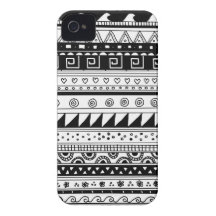Black and white Tribal pattern iPhone 4 Cases