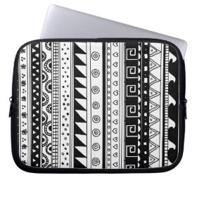 Black and white Tribal pattern Laptop Sleeve