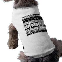 Black and white Tribal pattern Pet Tee