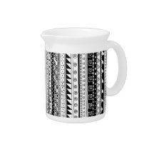 Black and white Tribal pattern Pitcher