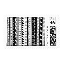 Black and white Tribal pattern Postage Stamps