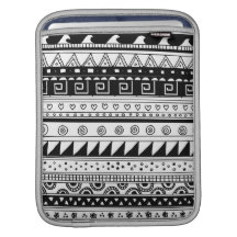 Black and white Tribal pattern Sleeves For iPads