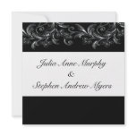 Black And White Tropical Vines Invitation