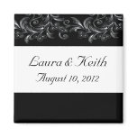 Black And White Tropical Vines Magnet