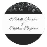 Black and White Tropical Vines Seals/Stickers