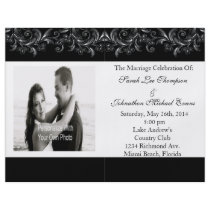 Black And White Tropical Vines Wedding Programs Full Color Flyer