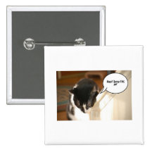 black and white tuxedo Cat Button