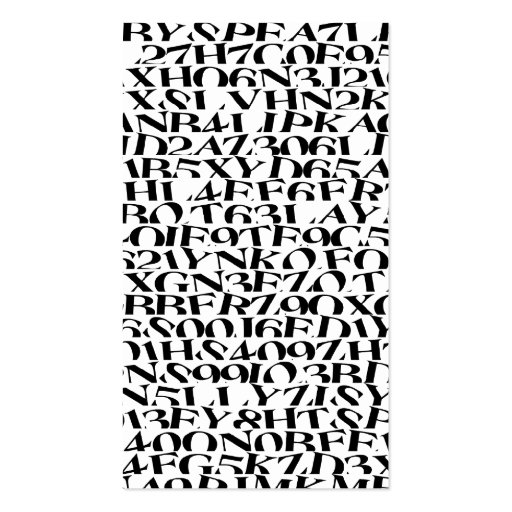 Black And White Typography business card (back side)