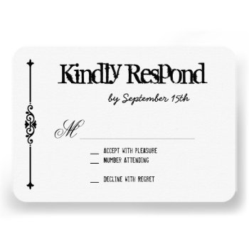 Black and White Typography Wedding RSVP Cards