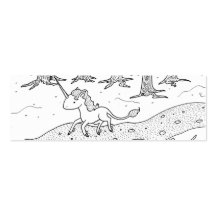 Black and white Unicorn galloping Business Card Template