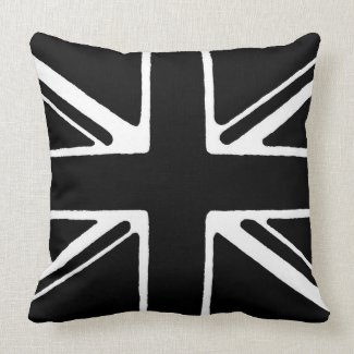 Black and white union jack throwpillow