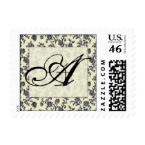 Black and white vintage damask monogram stamps
