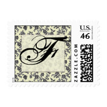 Black and white vintage damask monogram stamps