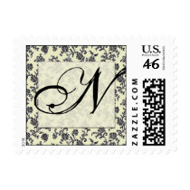 Black and white vintage damask pos... - Customized postage by aslentz Black and white vintage damask pos... - Customized postage