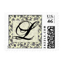 Black and white vintage damask pos... - Customized postage