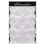 Black and White Vintage Damask Stationery