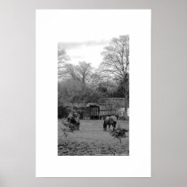 Black and White Vintage Farm  poster