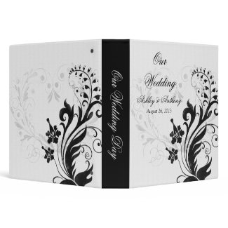 Black and White Vintage Floral Wedding Binder binder