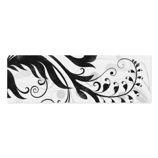 Black and White Vintage Floral Wedding Favour Tags Business Card Template (back side)