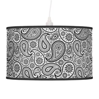 Black And White Vintage Paisley Pattern Lamp