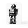 Black and White Vintage Robot Card