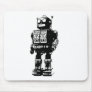 Black and White Vintage Robot Mousepads