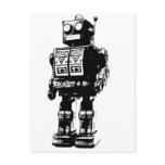 Black and White Vintage Robot Post Card