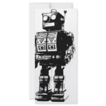 Black and White Vintage Robot Rack Card Template