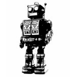 Black and White Vintage Robot