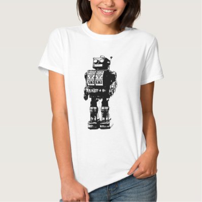 Black and White Vintage Robot Tshirts