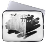 violin, laptop, laptop sleeve, laptop case, black