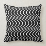 Black and White Wave Design Pillow