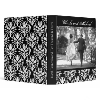 BLACK AND WHITE WEDDING ALBUM 3 RING BINDERS