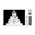 BLACK AND WHITE WEDDING CAKE I DO POSTAGE STAMPS
