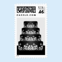Black and White Wedding Cake Postage Stamp