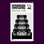 Black and White Wedding Cake Postage Stamp