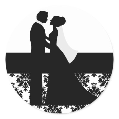 Black and White Wedding Couple Seals Stickers by weddingsareus
