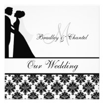 Black and White Wedding Couple Wedding Invitation invitations