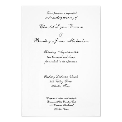 Black and White Wedding Couple Wedding Invitation