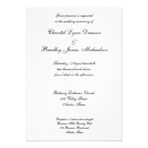 Black and White Wedding Couple Wedding Invitation
